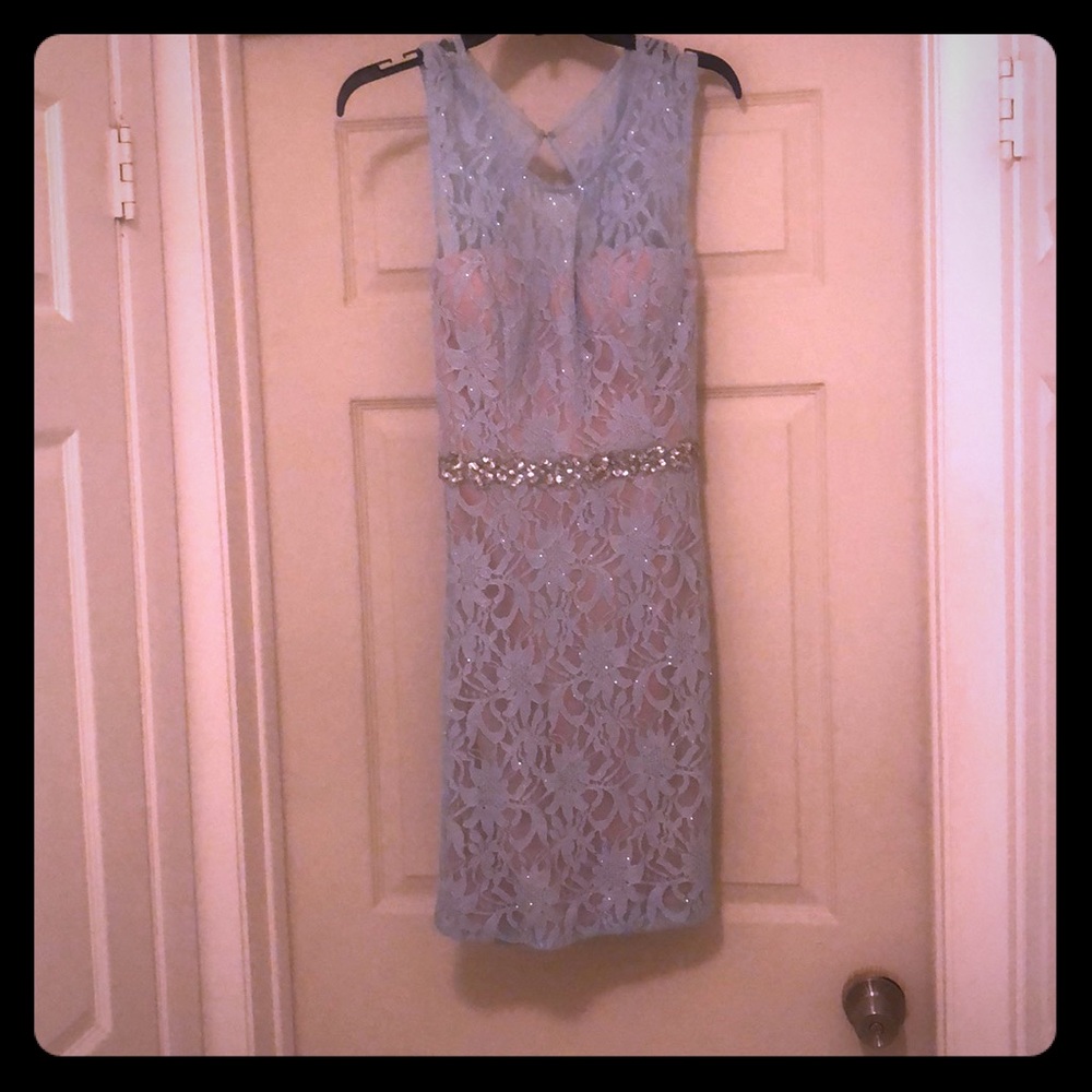 Baby blue lace dress